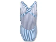 Kids ONLY azure blue/cloud dancer stribet badedragt